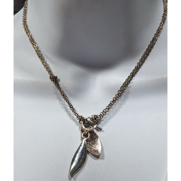 Whimsical Fairycore Leaf Charm Toggle Necklace - Picture 2 of 6